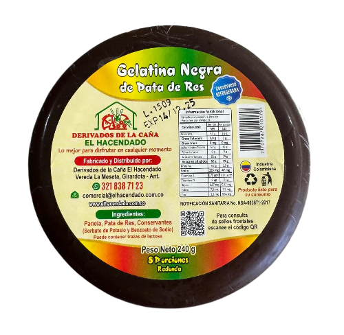 Gelatina Negra Redonda Mediana